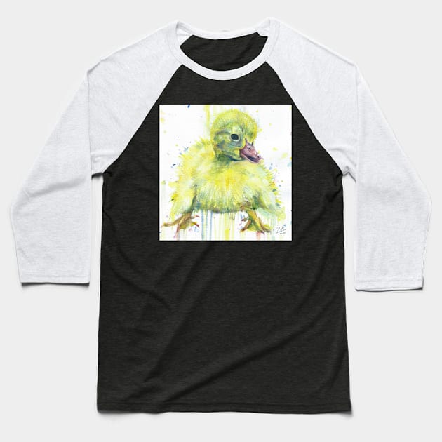 DUCKLING watercolor portrait Baseball T-Shirt by lautir